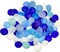 Flat Marble Vase Filler - 3 lbs Cobalt Aqua & White Glass Pebble Vase - Clear Glass Gem Vase Filler - Flat Glass Marble craft and Home décor - Aquarium Glass Marble filler - Decorative Glass Marble